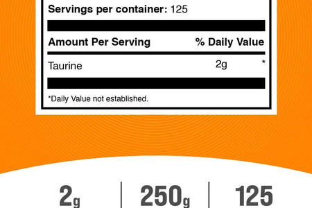 .COM Taurine Powder - Taurine Supplement, Taurine 2000Mg, Amino Acids Supplement - Heart Health Supplements, Unflavored & Gluten Free, 2G per Serving, 250G (8.8 Oz)