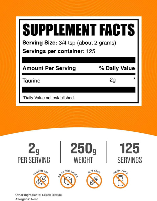 Load image into Gallery viewer, .COM Taurine Powder - Taurine Supplement, Taurine 2000Mg, Amino Acids Supplement - Heart Health Supplements, Unflavored &amp; Gluten Free, 2G per Serving, 250G (8.8 Oz)
