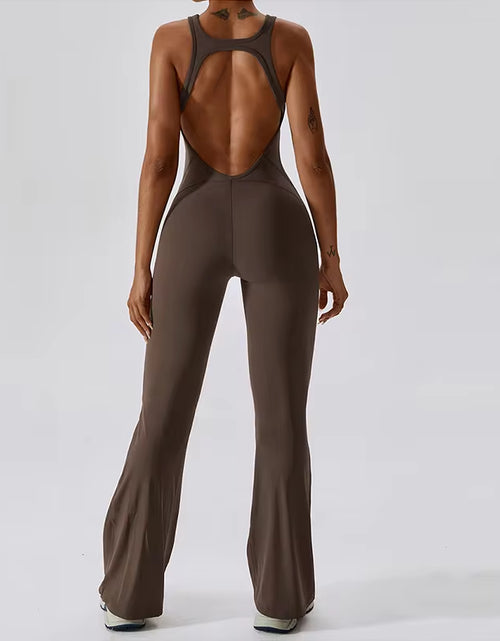 Load image into Gallery viewer, Sexy Back V Jumpsuit Gym Set Women Training Yoga Suit Sportswear Women Sports Jumpsuit Fitness Rompers Stretch Workout Bodysuits
