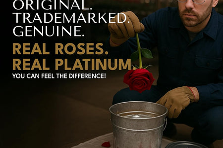 Real Platinum Rose, Genuine One of a Kind Rose Hand Dipped in Platinum to Last a Lifetime